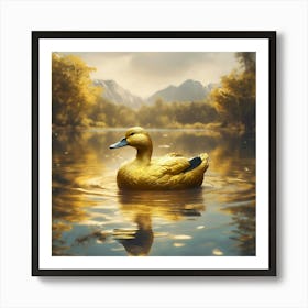 Duck In The Lake Art Print