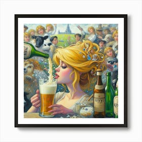 Beer Girl Art Print