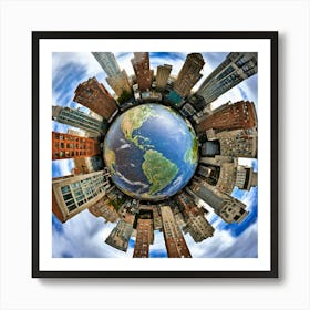 Earth From Space and planet sky Art Print