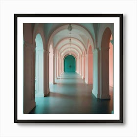 Pink Corridor Art Print