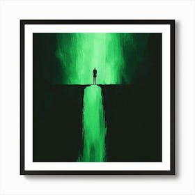 Person Standing On A Cliff Art Print