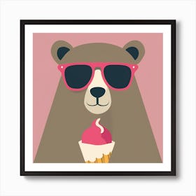 Bear With Ice Cream Art Print