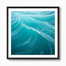 Glistening Turquoise Waves Rippling In Pattern An Embodiment Of Motion Stirred By A Gentle Wind Ove (2) Art Print