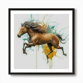 Horse colour splash Art Print