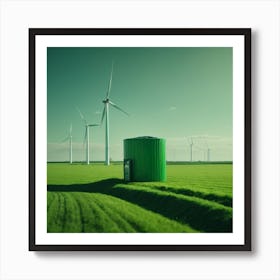 Wind Turbines In The Field Art Print