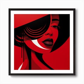 Woman In A Red Hat Art Print