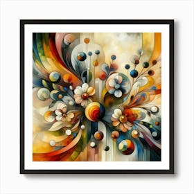 Flowers oil painting abstract painting art 9 Art Print