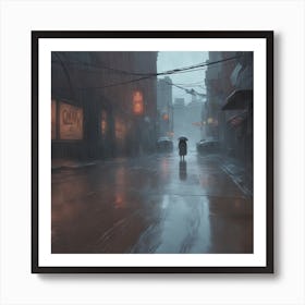 Rainy City Art Print
