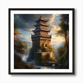 Chinese Tower 1 Art Print