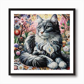 Cat In The Garden Art Print