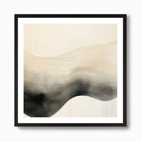 Abstract Organic Minimalist Black Waves 11 Art Print