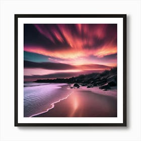 Sunset At The Beach 31 Art Print