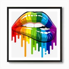 Rainbow Lips Art Print