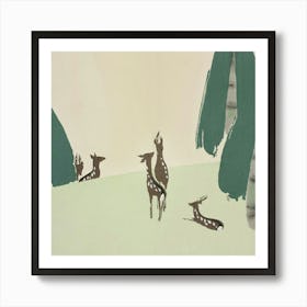 Deer In The Woods 2 Art Print