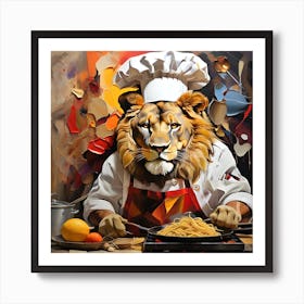 Chef Lion Art Print