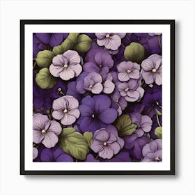 Aesthetic style, Violets flower Art Print