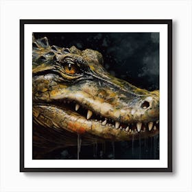 Alligator Head Art Print