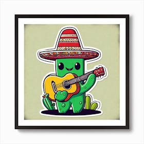Cactus Playing Guitar 9 Art Print