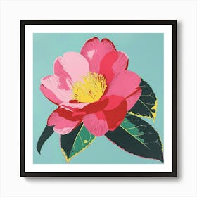 Camellia 1 Square Flower Illustration Art Print