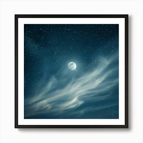 Stockcake Moonlit Night Sky 1719800069 Art Print