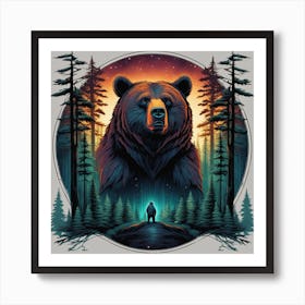 Bear In The Woods 18 Art Print