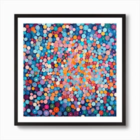 Dots On A Blue Background Art Print