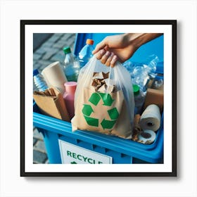 Recycling Bin Art Print