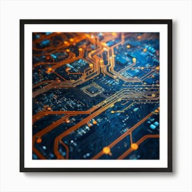 Close Up Of Electronic Circuit Board 2 Art Print