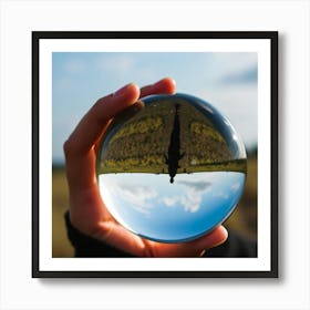 Person Holding A Crystal Ball Art Print