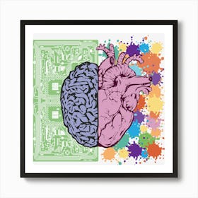 Brain Heart Balance Emotion Art Print