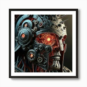 Cyborg Skull Art Print