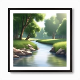 River In The Forest 4 Art Print