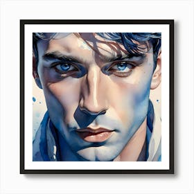 Portrait Of Sebastian With Beautiful Blue Eyes Art Print