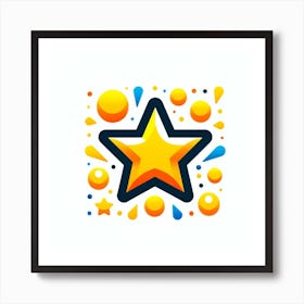 Star With Bubbles Art Print