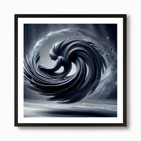 Black And White Abstract Painting Art Print