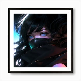 Anime Girl With Blue Eyes 1 Art Print