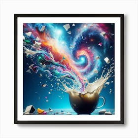 Coffee Cup With A Galaxy Póster