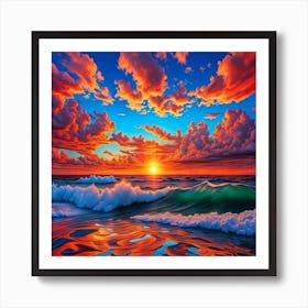 Beautiful Ocean Sunset V2 4 Art Print