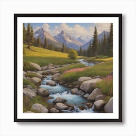 Rocky Mountain Stream Art Print