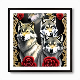 Gorgeous Wolves Art Print