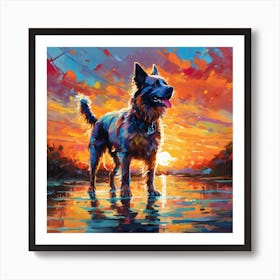 Sunset Dog Art Print