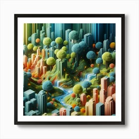 3d Cityscape Art Print