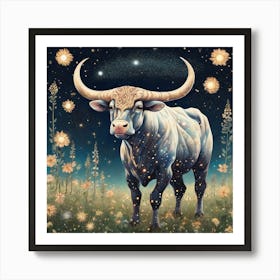 Bull In The Meadow 2 Art Print