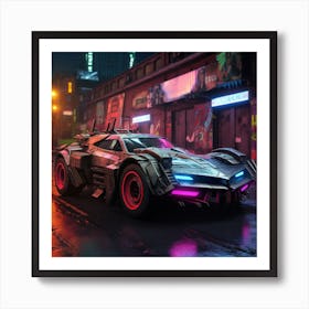 Igiracer Painting 3d Batman Next To Batmobile In Apocalyptic Ne 78cd1cb5 Daab 400e 9861 F054c2cc1be2 Art Print