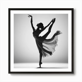 Line Art dancer silhouette 5 Art Print