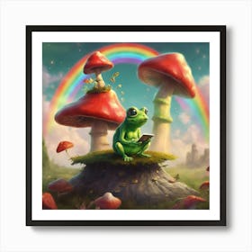 Frog and the trippy life Art Print