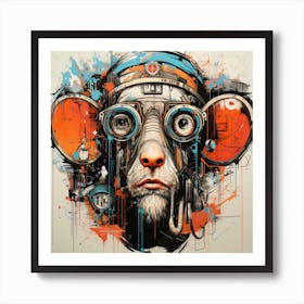 Monkey With Goggles Art Print