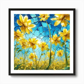 Yellow Daisies In The Field Art Print