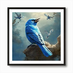 Blue Bird Art Print