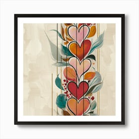 Hearts And Leaves 2 Art Print